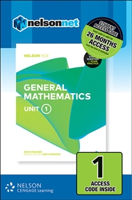 Nelson VCE General Mathematics Unit 1 (1 Access Code Card) - 9780170370844