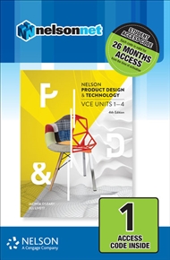 Nelson Product Design & Technology VCE Units 1 – 4 (1 Access Code Card) - 9780170400398