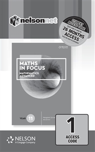 Maths in Focus 11 Mathematics Advanced (1 Access Code Card) - 9780170413213