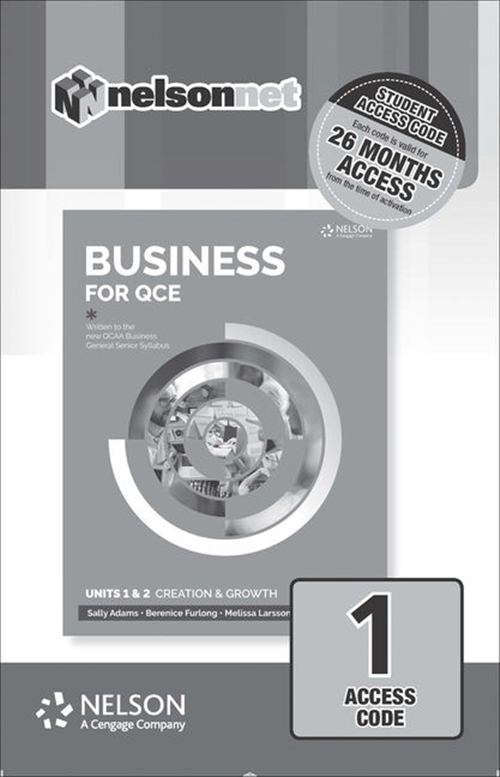 Picture of  Business for QCE: Units 1 & 2: Creation and Growth (1 Access Code Card)