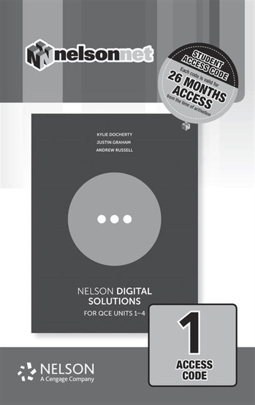 Picture of  Nelson Digital Solutions for QCE Units 1 - 4 (1-code Access Card)