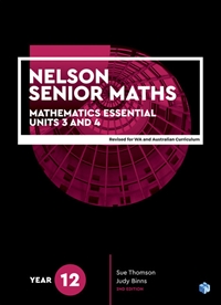 Nelson Senior Maths 12 Mathematics Essential Student Book with 1 x 26 month NelsonNetBook Access Code for Western Australia and Australian Curriculum