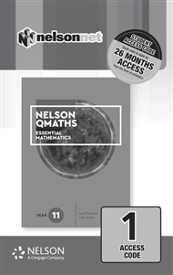 Nelson QMaths 11 Essential 1 Code Access Card - 9780170448918